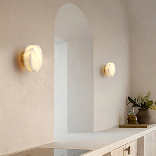 Modern Cylindrical Alabaster Wall Light