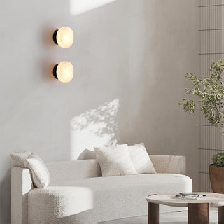 Modern Cylindrical Alabaster Wall Light