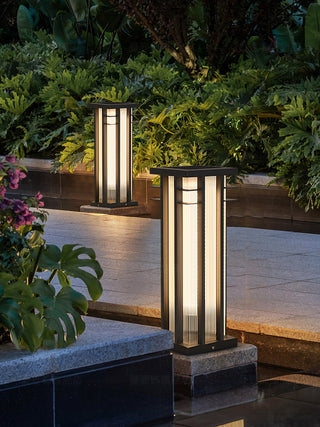 Modern Double Axis Outdoor Post Lamp