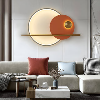 Modern Linear Double Circle Wall Light