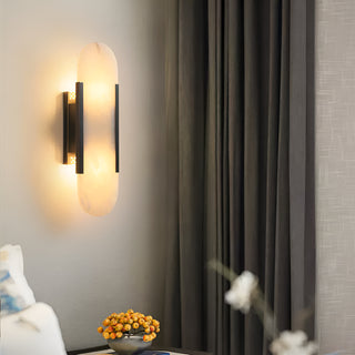 Modern Melange Elongated Alabaster Wall Lamp