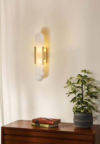 Modern Melange Elongated Alabaster Wall Lamp