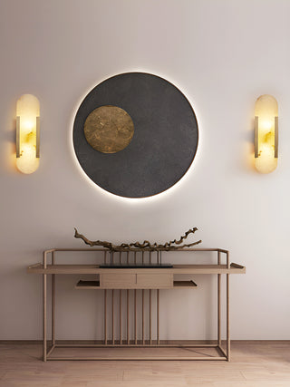 Modern Melange Elongated Alabaster Wall Lamp