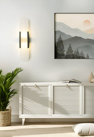 Modern Melange Elongated Alabaster Wall Lamp