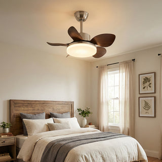 Modern Minimalist Walnut Ceiling Fan Light