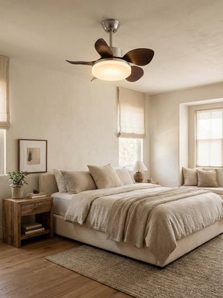 Modern Minimalist Walnut Ceiling Fan Light