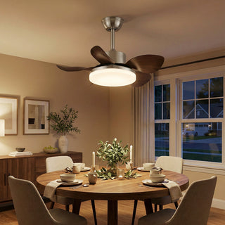 Modern Minimalist Walnut Ceiling Fan Light