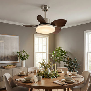 Modern Minimalist Walnut Ceiling Fan Light