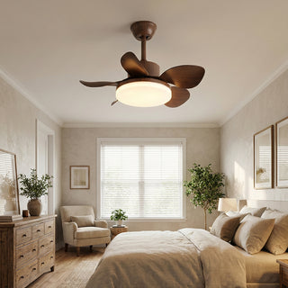 Modern Minimalist Walnut Ceiling Fan Light