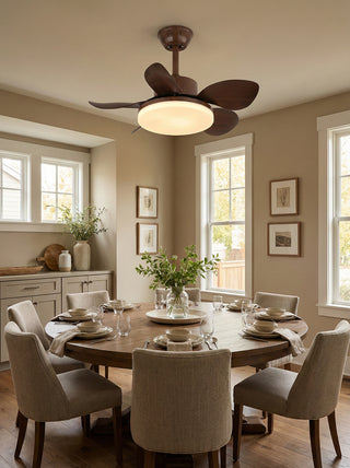 Modern Minimalist Walnut Ceiling Fan Light