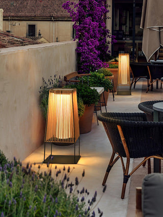 Modern Plastic Rattan Outdoor Post Floor Lamp