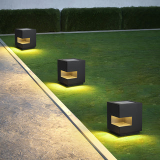 Modern Regular Cube Post Outdoor Light