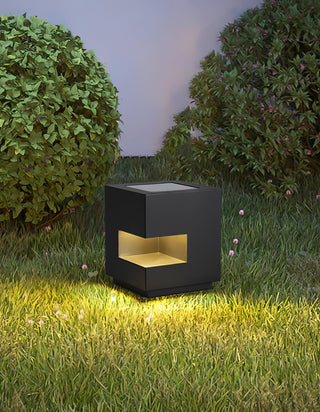 Modern Regular Cube Post Outdoor Light