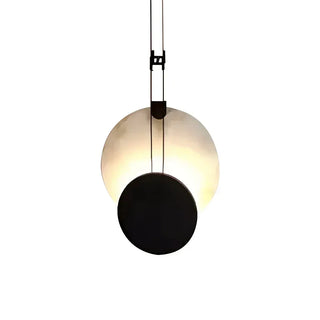 Modern Round Black Alabaster Pendant Lamp