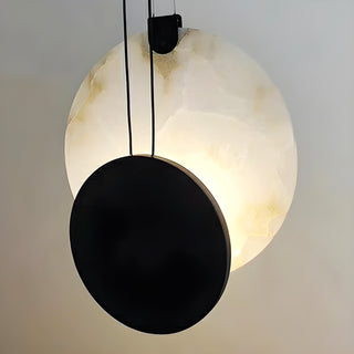 Modern Round Black Alabaster Pendant Lamp