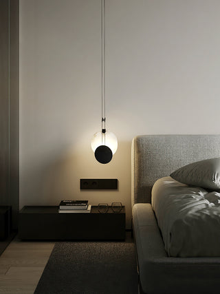 Modern Round Black Alabaster Pendant Lamp