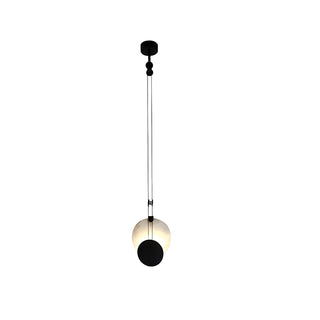 Modern Round Black Alabaster Pendant Lamp