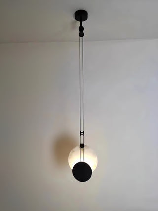 Modern Round Black Alabaster Pendant Lamp