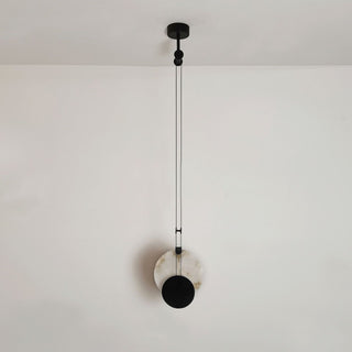 Modern Round Black Alabaster Pendant Lamp