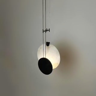 Modern Round Black Alabaster Pendant Lamp