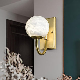 Modern Spherical Alabaster Wall Light