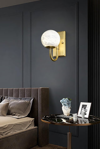 Modern Spherical Alabaster Wall Light