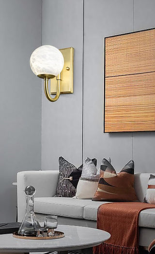 Modern Spherical Alabaster Wall Light