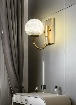 Modern Spherical Alabaster Wall Light