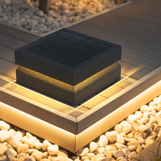 Modern Square Black Post Outdoor Light