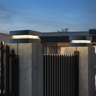 Modern Square Black Post Outdoor Light