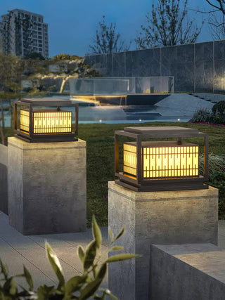 Modern Square Window Grille Outdoor Post Light