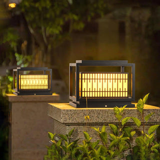 Modern Square Window Grille Outdoor Post Light