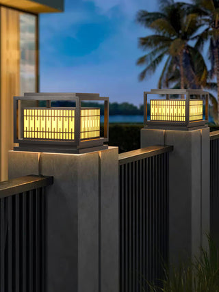 Modern Square Window Grille Outdoor Post Light