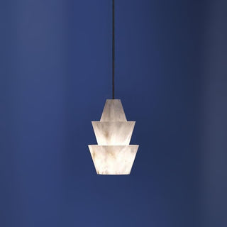 Modern Stacked Conical Alabaster Pendant Light