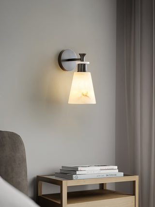 Modern Tapered Alabaster Wall Sconce