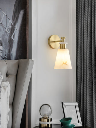 Modern Tapered Alabaster Wall Sconce