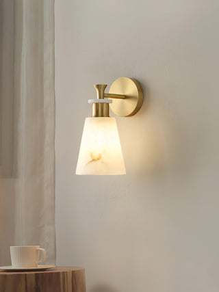 Modern Tapered Alabaster Wall Sconce