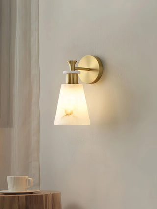 Conical Tapered Alabaster Wall Sconce