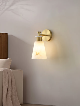 Modern Tapered Alabaster Wall Sconce