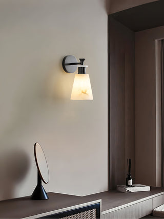 Modern Tapered Alabaster Wall Sconce