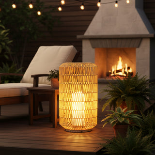 Modern Woven Rattan Outdoor Lamp