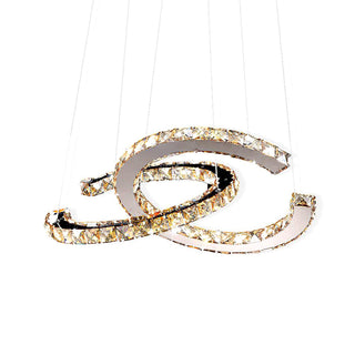 Modern Crystal Double C Chandelier