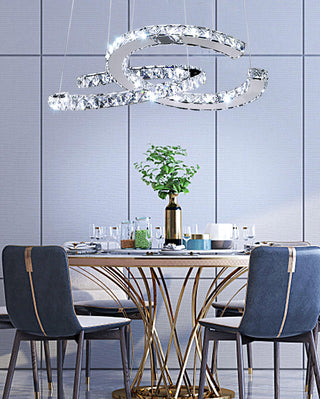 Modern Crystal Double C Chandelier