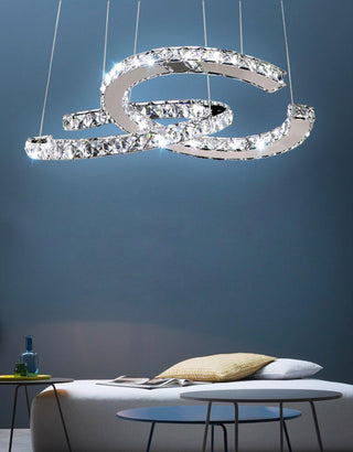 Modern Crystal Double C Chandelier