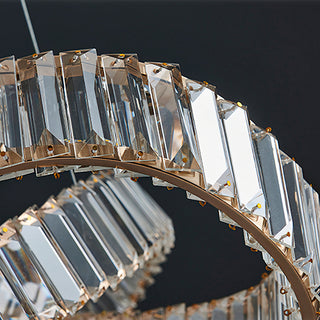 Modern Round Gold Crystal Hanging Chandelier