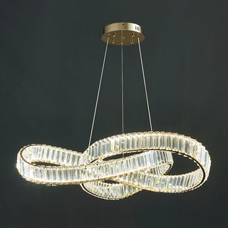 Modern Round Gold Crystal Hanging Chandelier