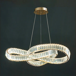 Modern Round Gold Crystal Hanging Chandelier