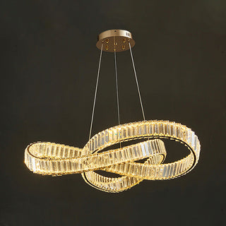 Modern Round Gold Crystal Hanging Chandelier