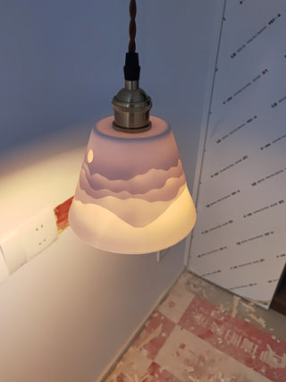 Mountains Shadow Ceramic Pendant Lamp. Mountain Shadow Pendant Lamp/Wall Lamp. Mountains Shadow Ceramic LED Nordic Island Lights.