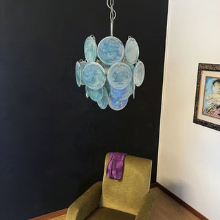 Vintage Murano Blue Glass Chandelier